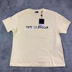 The Kooples Mens T Shirt Size 2 Yellow‎ Cotton Graphic Print Short Sleeve Tee